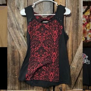 Black and red tank w detail back
